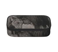 kkvhhyuo Grande trousse à crayons avec imprimé grenouille faisant du yoga pour filles et garçons, grande capacité pour l'école, le bureau, les voyages, le maquillage, Lion et Lionne, One Size
