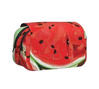 kkvhhyuo Grande trousse à crayons avec imprimé tête de mort et rose - Trousse à crayons portable multifonction - Organiseur de bureau - Unisexe pour bureau et trousse de maquillage, Pastèque rouge