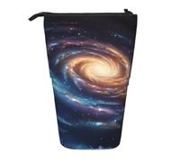 kkvhhyuo Grande trousse à crayons télescopique avec imprimé à pois noirs et blancs, pour l'école, le bureau, le maquillage, les voyages, Spirale spatiale énergie cosmique, One Size, Organiseur de sac