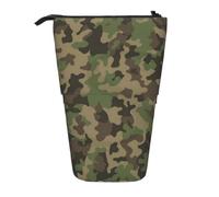 kkvhhyuo Grande trousse à crayons télescopique avec imprimé cochons d'Inde et cupcakes - Pour l'école, le bureau, le maquillage, les voyages, camouflage vert, One Size, Organiseur de sac