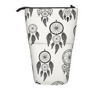 kkvhhyuo Grande trousse à crayons télescopique avec imprimé lion vert cool - Pour l'école, le bureau, le maquillage, les voyages, Attrape-rêves gris., One Size, Organiseur de sac