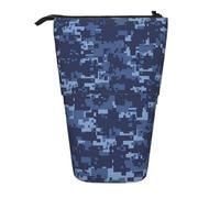 kkvhhyuo Grande trousse à crayons télescopique avec imprimé lion vert cool - Pour l'école, le bureau, le maquillage, les voyages, Motif camouflage, One Size, Organiseur de sac