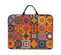 kkvhhyuo Group of Housse de protection pour ordinateur portable de 35,6 cm - Motif géométrique marocain - Avec poignée - Pour le travail, les trajets et les voyages - Pour homme et femme