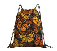 kkvhhyuo Heaps of Orange Monarch Butterflies Sac à dos avec cordon de serrage et sangles réglables pour le sport, les voyages, la natation, l'école, Papillons monarques oranges., One Size, Sac à dos