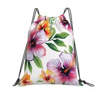 kkvhhyuo Heaps of Orange Monarch Butterflies Sac à dos avec cordon de serrage et sangles réglables pour le sport, les voyages, la natation, l'école, Imprimé floral hawaïen 1, One Size, Sac à dos