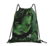 kkvhhyuo Heaps of Orange Monarch Butterflies Sac à dos avec cordon de serrage et sangles réglables pour le sport, les voyages, la natation, l'école, Peau de serpent verte., One Size, Sac à dos