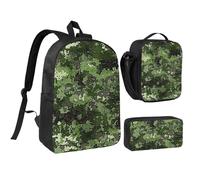 kkvhhyuo Honey Bee Ensemble sac à dos d'école avec sac à dos de 43,2 cm, sac à déjeuner et trousse à crayons pour adolescents, filles, garçons, sac à dos léger, Imprimé camouflage numérique Green Army