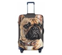 kkvhhyuo Housse de protection élastique pour valise de 45,7 à 81,3 cm, motif bouledogue français 1, Noir/blanc, Moyen, Imprimé