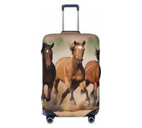kkvhhyuo Housse de protection élastique pour valise de 45,7 à 81,3 cm, motif chevaux qui courent, Noir/blanc, Moyen, Imprimé