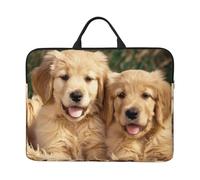 kkvhhyuo Housse de protection fine avec poignée pour ordinateur portable 14" - Motif gothique rose - Pour le travail, les trajets et les voyages, Golden Retriever Dogs Chiots, Taille unique