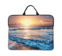 kkvhhyuo Housse de protection fine avec poignée pour ordinateur portable de 35,6 cm avec touches de piano et notes de musique - Pour le travail, les trajets et les voyages, Motif Sunrise, Taille