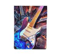 kkvhhyuo Housse de protection fine en cuir synthétique pour ordinateur portable 13" Motif guitare électrique magique Musique Pour le travail et les voyages
