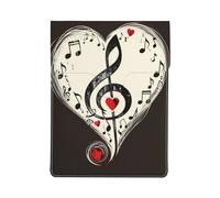 kkvhhyuo Housse de protection fine en cuir synthétique pour ordinateur portable de 13" avec touches de piano et notes de musique - Pour le travail et les voyages, Symboles de musique amour., Taille