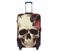 kkvhhyuo Housse de protection pour bagage Motif tête de mort Rose 45,7 à | Housse de protection pour valise, lavable, extensible, petite taille