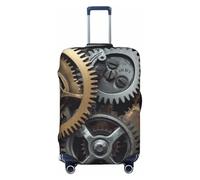 kkvhhyuo Housse de protection pour valise, motif engrenages steampunk, élastique, housse de protection pour valise de 45,7 à 81,3 cm, Noir , S, Imprimé
