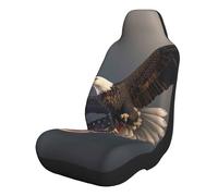 kkvhhyuo Housse de siège de voiture 3D Aigle à tête blanche volant avec drapeau américain 1 pièce, accessoire de protection de siège avant universel pour voitures familiales, SUV, camionnettes
