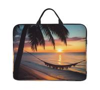 kkvhhyuo Housse pour ordinateur portable 14" avec poignée - Motif léopard mignon - Pour le travail, les trajets et les voyages, Coco Beach Sunset Hamac, Taille unique