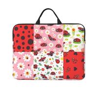kkvhhyuo Housse pour ordinateur portable 14" en tissu Oxford avec poignée pour ordinateur portable d'affaires, voyage, bureau, école (mouton de dessin animé), Coccinelle de dessin animé 1, Taille