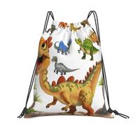 kkvhhyuo Joli sac à dos avec cordon de serrage imprimé dauphin - Grand sac pliable avec sangles réglables pour le sport, les voyages, la natation, l'école, Images de dinosaures., One Size, Sac à dos