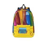 kkvhhyuo Joli sac à dos en toile imprimée avec boîte à crayons - Sac à dos léger pour l'école, les voyages, les voyages - Pour homme et femme, Noir , S, Sac à dos tyrolien