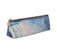 kkvhhyuo Jolie trousse à crayons fine en cuir avec imprimé papillon et motif triangulaire pour étudiants, travail, bureau, université, milieu et école., Niagara Falls, One Size, Organiseur de sac