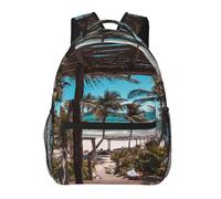 kkvhhyuo Karate-highkick-icon Sac à dos décontracté imprimé, sac à dos léger pour ordinateur portable pour voyage, université, trajets en w nd, aventures., Palmiers de plage., One Size