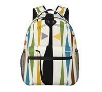 kkvhhyuo Karate-highkick-icon Sac à dos décontracté imprimé, sac à dos léger pour ordinateur portable pour voyage, université, trajets en w nd, aventures., Chat art moderne du milieu du siècle