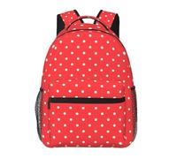 kkvhhyuo Karate-highkick-icon Sac à dos décontracté imprimé, sac à dos léger pour ordinateur portable pour voyage, université, trajets en w nd, aventures., Rouge à pois blancs, One Size