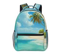 kkvhhyuo Labrador retriever Sac à dos décontracté avec imprimé chiens - Sac à dos de voyage léger pour ordinateur portable pour homme et femme - Sac à dos d'école pour garçons et filles, Île avec