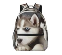 kkvhhyuo Labrador retriever Sac à dos décontracté avec imprimé chiens - Sac à dos de voyage léger pour ordinateur portable pour homme et femme - Sac à dos d'école pour garçons et filles, Chiots Husky