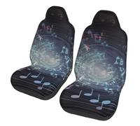 kkvhhyuo Lot de 2 housses de siège de voiture universelles avec imprimé notes de musique, compatibles avec la plupart des voitures, SUV, berlines, camions ou camionnettes