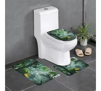 kkvhhyuo Lot de 3 tapis de bain à imprimé forêt tropicale, jungle, doux, absorbants et lavables, motif élégant pour salle de bain, toilettes, zones pour animaux domestiques