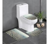kkvhhyuo Lot de 3 tapis de salle de bain pour abattant WC | Tokyo Ensemble de tapis de bain imprimé avec vue d'oiseau lavable pour salle de bain, chambre à coucher, cuisine, buanderie