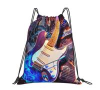 kkvhhyuo Moose Mountain Pine Tree Wilderness Sac à dos avec cordon de serrage et sangles réglables pour le sport, les voyages, la natation, l'école, Magic Electric Guitar Music, One Size, Sac à dos