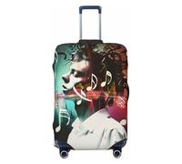 kkvhhyuo Music 1 Housse de protection élastique pour valise de 45,7 à 81,3 cm, Noir/blanc, Petit, Imprimé