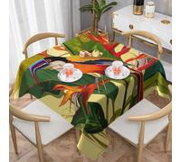 kkvhhyuo Nappe carrée imprimée oiseau de paradis tropical, 152,4 x 152,4 cm, nappe décorative d'extérieur en polyester pour salle à manger, cuisine, tables de brunch et divertissement en plein air