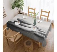 kkvhhyuo Nappe imprimée de pierres zen grises - 137 x 183 cm - Recatangle - Lavable - Pour la maison, la cuisine, les fêtes, l'extérieur, le pique-nique - Élégante décoration de table