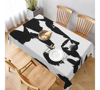 kkvhhyuo Nappe rectangulaire en polyester lavable avec motif vache noire et blanche - 152,4 x 228,6 cm - Décoration pour extérieur, pique-nique, camping et salle à manger