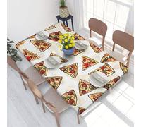 kkvhhyuo Nappe rectangulaire robuste avec bordure élastique pour salle à manger intérieure, fêtes en plein air 122 x 76,2 cm, motif pizza