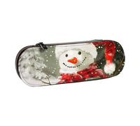 kkvhhyuo Niagara Falls Trousse à crayons en cuir avec impression esthétique pour papeterie, maquillage, ustensiles de maquillage, Merry Christmas With Happy Snowman, One Size, Trousse de beauté