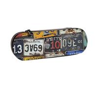 kkvhhyuo Niagara Falls Trousse à crayons en cuir avec impression esthétique pour papeterie, maquillage, ustensiles de maquillage, Plaque d'immatriculation., One Size, Trousse de beauté