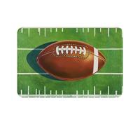 kkvhhyuo Paillasson imprimé terrain de football américain et ballon de football 40 x 60 cm - Tapis d'entrée super absorbant pour porte d'entrée et porte arrière - Lavable en machine
