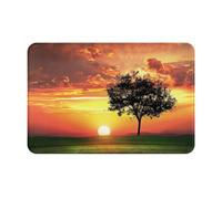 kkvhhyuo Paillasson sport imprimé balle de golf coucher de soleil arbre - 40 x 60 cm - Lavable en machine - Super absorbant - Pour porte d'entrée et porte arrière