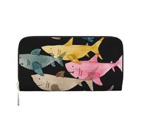 kkvhhyuo Portefeuille long imprimé koala, en cuir synthétique avec 8 emplacements pour cartes, grande capacité, pour un usage quotidien, les voyages, le travail, les cadeaux., Poisson coloré, One Size