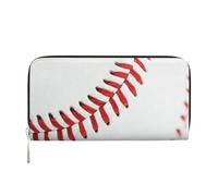 kkvhhyuo Portefeuille long imprimé orchidée Bell en cuir synthétique avec 8 emplacements pour cartes de grande capacité pour un usage quotidien, voyage, travail, cadeau., Baseball Lace Close Up, One