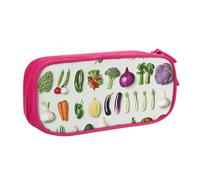 kkvhhyuo Présentation de divers imprimés de légumes - Grande capacité - Trousse à crayons - Trousse de maquillage portable pour garçons et filles - Noir, rose, One Size, Organiseur de sac