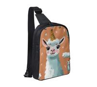 kkvhhyuo Sac à bandoulière avec double fermeture éclair, sangle réglable, sac à bandoulière léger pour voyage, course à pied, cyclisme, Joli lama., Taille unique