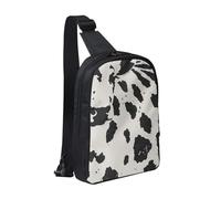 kkvhhyuo Sac à bandoulière avec double fermeture éclair, sangle réglable, sac à bandoulière léger pour voyage, course à pied, cyclisme, Spot de vache, Taille unique