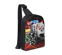 kkvhhyuo Sac à bandoulière avec double fermeture éclair, sangle réglable, sac à bandoulière léger pour voyage, course à pied, cyclisme, Tournoi de poker, Taille unique