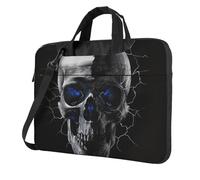 kkvhhyuo Sac à bandoulière réglable pour ordinateur portable avec motif tête de mort, pour le travail, les voyages, l'école, Noir , 13 inch